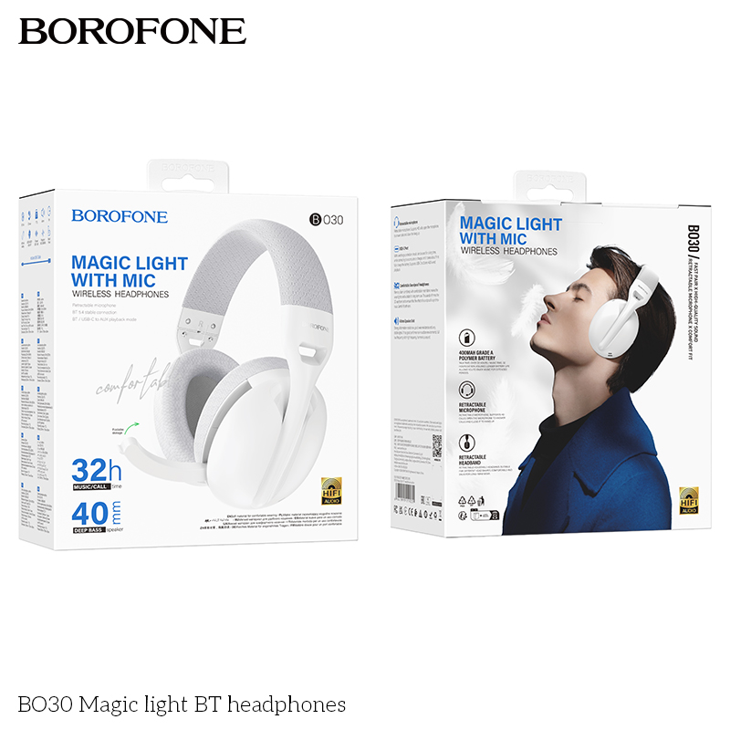 BOROFONE BO30 Magic light wireless headphones NZ 8